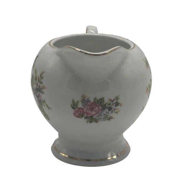 VTG Old Foley HARMONY ROSE Cream & Sugar Set Floral Design Gold Trim Bone China - Picture 4 of 12